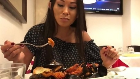 Beautiful Thai MILF fucks a tourist in Italy and that lady has a nice ass