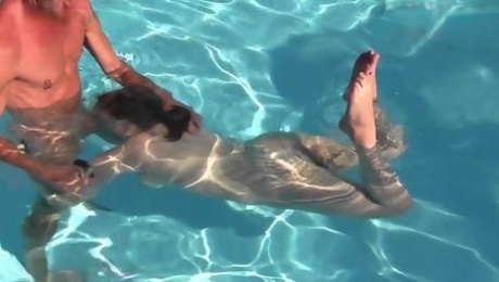 MyDirtyHobby - Busty teen gangbanged by old guys at the pool