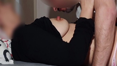 Tits massage - big hard nipples