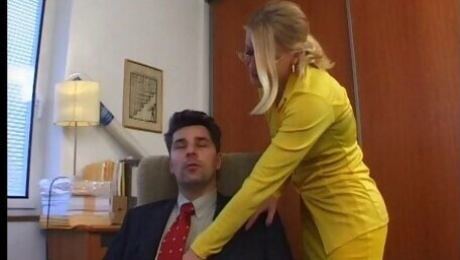 Busty MILF Lea De Mae gets her pussy and ass fucked hard in the office