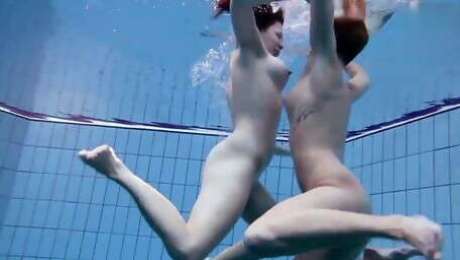 Andrea and her hottie Monika enjoying swimming pool