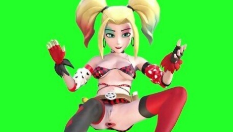 3D Cartoon anal prolapse gape Harley Quinn DC Gwen big tits Tennyson solo Gwen aheago tight pussy