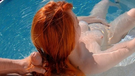 Curvy Ginger Redhead Underwater Footjob and Wet Hairjob - Cum on Long Hair