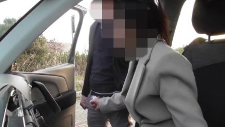 Dogging my wife in public car parking and jerks off an voyeur after work - MissCreamy
