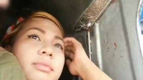 Trike Patrol Filipina cutie eager to be picked up and fucked
