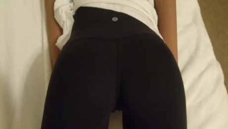 Just a Doll laying there in size 0 yoga pants