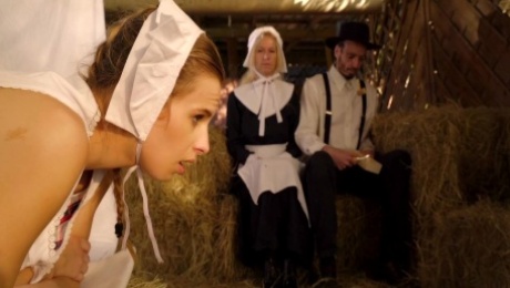 Obedient Amish girl Jillian Janson ass fucked in the barn